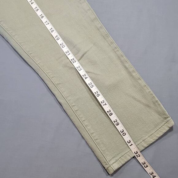 Michael Kors Green Olive Jeans Stretch Classic Straight Denim Zip Womens Size 10 - Picture 8 of 13